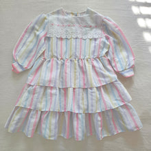 Load image into Gallery viewer, Vintage Multicolored Striped Ruffled Dress 5t
