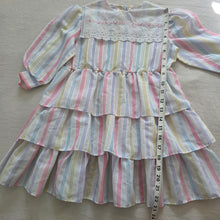 Load image into Gallery viewer, Vintage Multicolored Striped Ruffled Dress 5t
