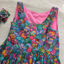 Load image into Gallery viewer, Vintage Easter Egg Dress + Bow kids 10/12
