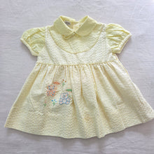 Load image into Gallery viewer, Vintage Yellow Bear Textured Dress 6-12 months
