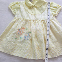 Load image into Gallery viewer, Vintage Yellow Bear Textured Dress 6-12 months

