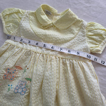Load image into Gallery viewer, Vintage Yellow Bear Textured Dress 6-12 months
