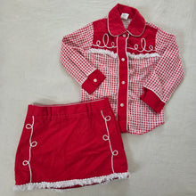 Load image into Gallery viewer, Vintage Western Gingham Shirt + Skirt Set 4t
