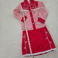 Load image into Gallery viewer, Vintage Western Gingham Shirt + Skirt Set 4t
