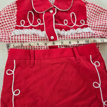 Load image into Gallery viewer, Vintage Western Gingham Shirt + Skirt Set 4t
