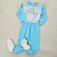 Load image into Gallery viewer, Vintage Cloud Animals Footed PJs 12 months
