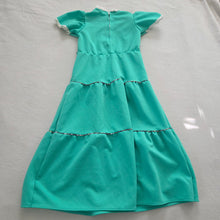 Load image into Gallery viewer, Vintage Aqua + Floral Maxi Dress 5t/6

