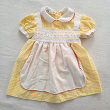 Load image into Gallery viewer, Vintage Smocked Gingham Apron Dress 12 months
