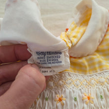 Load image into Gallery viewer, Vintage Smocked Gingham Apron Dress 12 months
