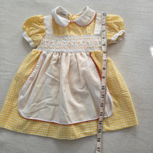 Load image into Gallery viewer, Vintage Smocked Gingham Apron Dress 12 months
