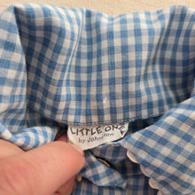 Load image into Gallery viewer, Vintage Blue Gingham Girly Top 4t
