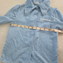 Load image into Gallery viewer, Vintage Blue Gingham Girly Top 4t
