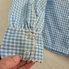 Load image into Gallery viewer, Vintage Blue Gingham Girly Top 4t
