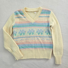Load image into Gallery viewer, Vintage Pastel Cream Knit Sweater 5t

