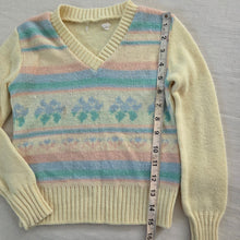 Load image into Gallery viewer, Vintage Pastel Cream Knit Sweater 5t
