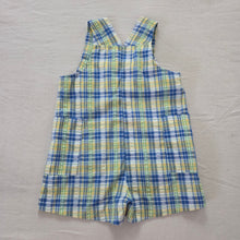 Load image into Gallery viewer, Vintage Turtle Plaid Shortalls 9 months
