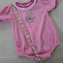 Load image into Gallery viewer, Vintage Heart Gingham Romper 12 months
