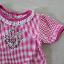 Load image into Gallery viewer, Vintage Heart Gingham Romper 12 months
