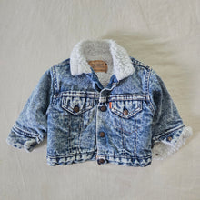 Load image into Gallery viewer, Vintage Levi's Acid Sherpa Jean Jacket 9-12 months

