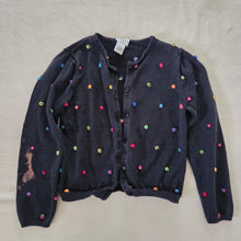 Load image into Gallery viewer, Y2k Black + Colorful Dotted Knit Cardigan kids 6/7

