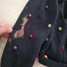 Load image into Gallery viewer, Y2k Black + Colorful Dotted Knit Cardigan kids 6/7
