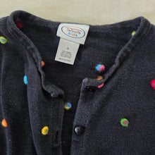 Load image into Gallery viewer, Y2k Black + Colorful Dotted Knit Cardigan kids 6/7
