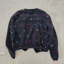 Load image into Gallery viewer, Y2k Black + Colorful Dotted Knit Cardigan kids 6/7
