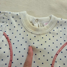 Load image into Gallery viewer, Vintage Dotted + Striped Girly Romper 6-9 months
