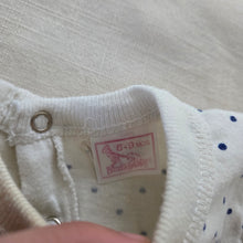 Load image into Gallery viewer, Vintage Dotted + Striped Girly Romper 6-9 months
