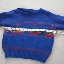 Load image into Gallery viewer, Vintage Colorful Ships Knit Sweater 2t
