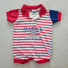 Load image into Gallery viewer, Vintage Marina Sail Striped Romper 6 months
