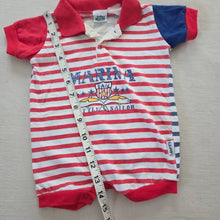 Load image into Gallery viewer, Vintage Marina Sail Striped Romper 6 months
