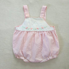 Load image into Gallery viewer, Vintage Bird Embroidered Bubble Romper 6 months
