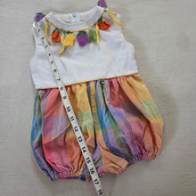 Load image into Gallery viewer, Vintage Fruit Necklace Plaid Romper 2t
