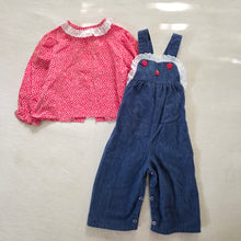 Load image into Gallery viewer, Vintage Girly Overalls + Top Bundle 12-18 months
