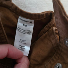 Load image into Gallery viewer, Carhartt Brown Shortalls 6 months
