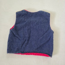 Load image into Gallery viewer, Vintage Denim + Tan Vest 12-18 months

