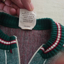 Load image into Gallery viewer, Vintage Half-zip Green Striped Long Sleeve 3t
