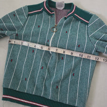 Load image into Gallery viewer, Vintage Half-zip Green Striped Long Sleeve 3t
