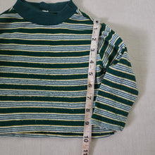 Load image into Gallery viewer, Vintage Green Striped Long Sleeve 6-9 months
