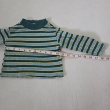 Load image into Gallery viewer, Vintage Green Striped Long Sleeve 6-9 months
