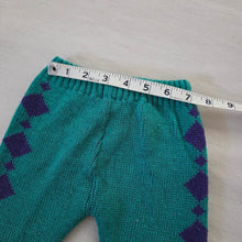 Load image into Gallery viewer, Vintage Teal + Purple Knit Pants 9-12 months
