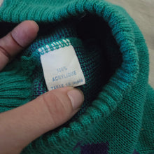 Load image into Gallery viewer, Vintage Teal + Purple Knit Pants 9-12 months
