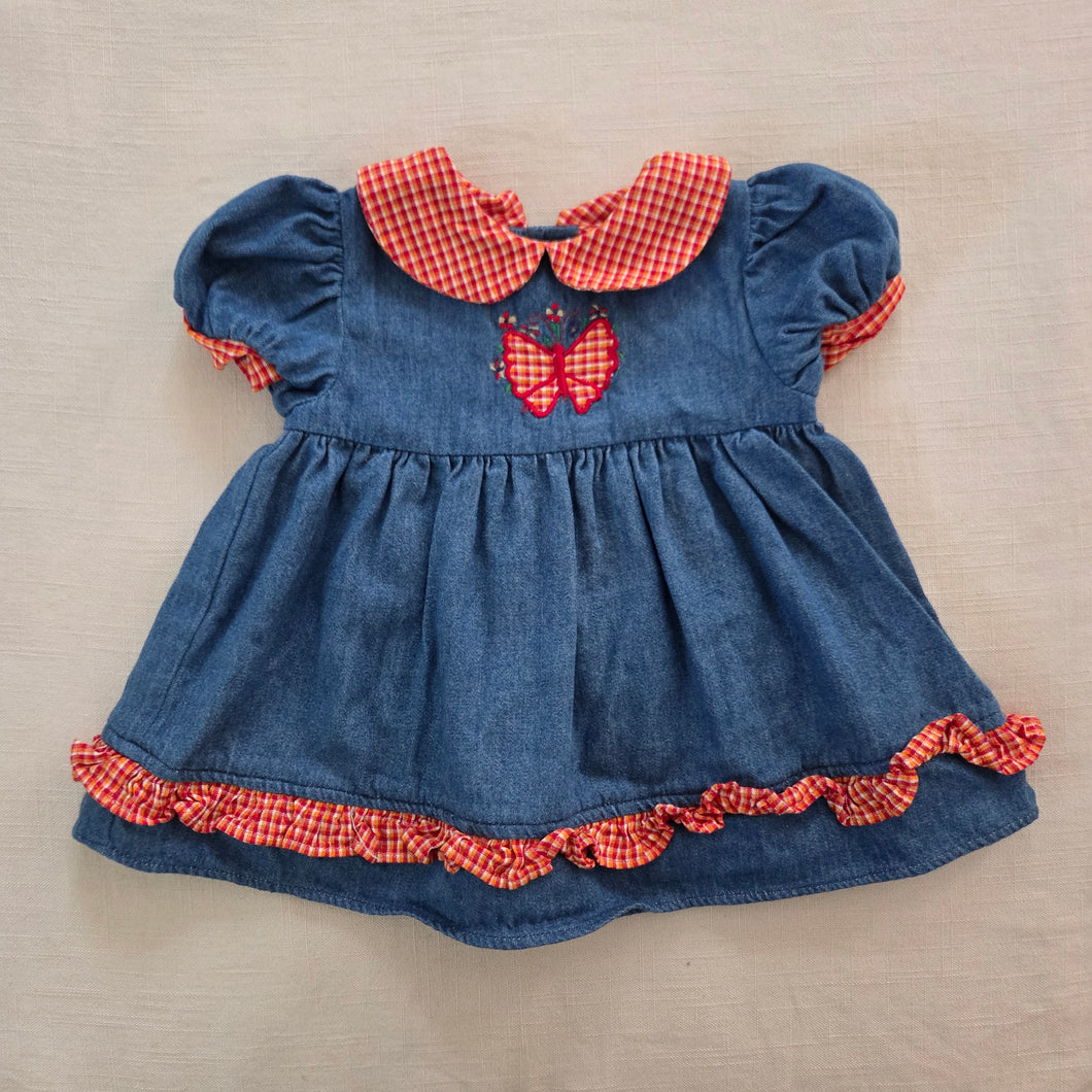 Vintage Butterfly Denim Cotton Dress 6-9 months – Nostalgic Baby Vintage
