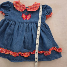 Load image into Gallery viewer, Vintage Butterfly Denim Cotton Dress 6-9 months
