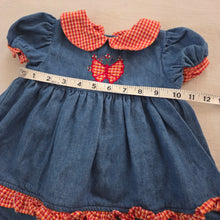 Load image into Gallery viewer, Vintage Butterfly Denim Cotton Dress 6-9 months

