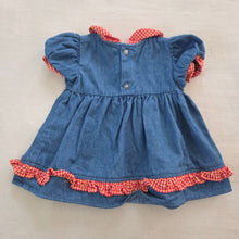 Load image into Gallery viewer, Vintage Butterfly Denim Cotton Dress 6-9 months
