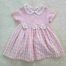 Load image into Gallery viewer, Y2k Pink Plaid Flower Dress 3t
