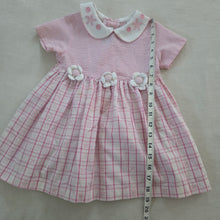 Load image into Gallery viewer, Y2k Pink Plaid Flower Dress 3t
