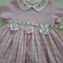 Load image into Gallery viewer, Y2k Pink Plaid Flower Dress 3t
